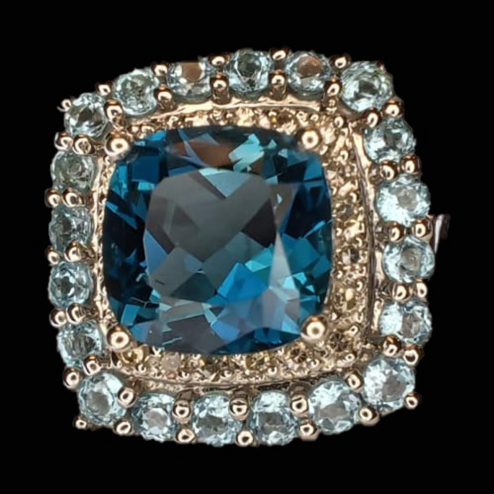 Topaz diamond gold ring